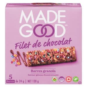 Barres à Saveur de Gâteau d'Anniversaire avec Fillet de Chocola Bio (MADE GOOD)